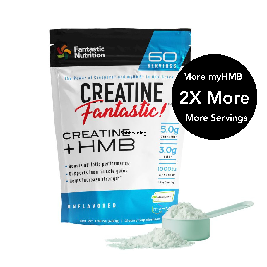 Unlock Your Potential: Power Up with Creatine Fantastic - CreaPure Creatine Monohydrate + myHMB - 480g - 60 Servings