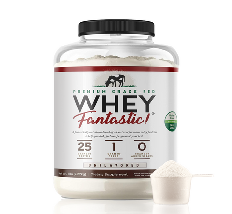 Whey Fantastic Unflavored Grass-Fed Whey Protein Powder (5lb) - 75 Servings