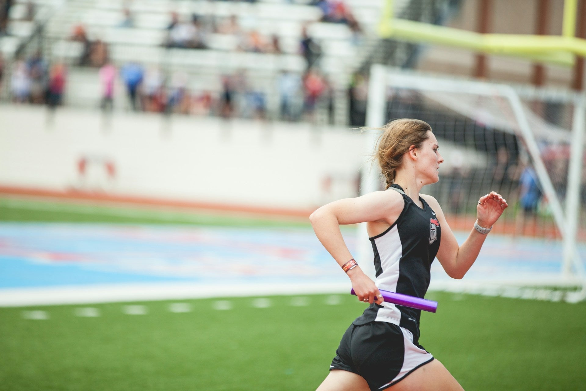 woman running on the field