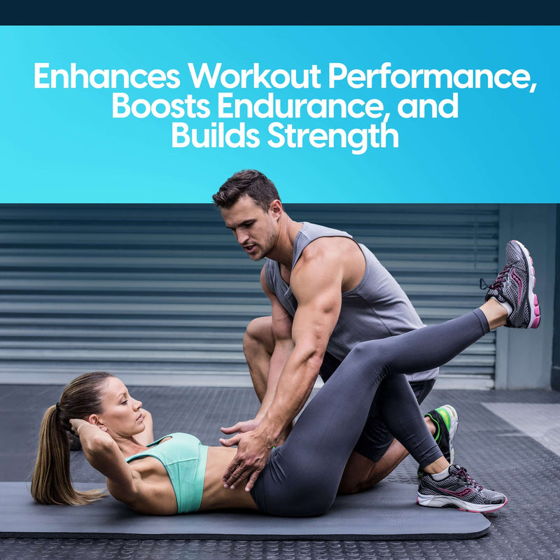 man assisting a woman during a workout to enhance performance, boost endurance, and build strength.