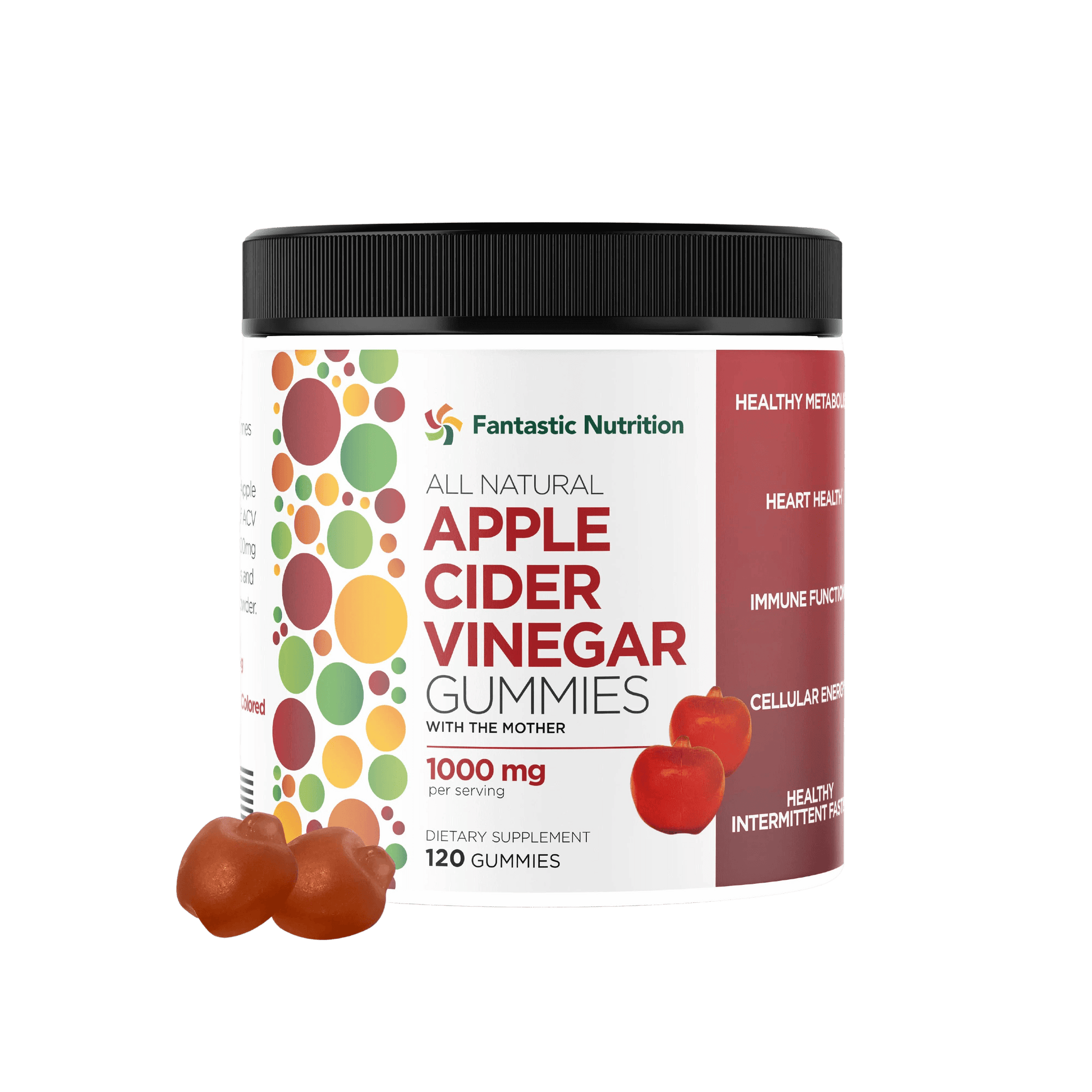 Vegan Apple Cider Vinegar Gummies - 120 Count perfect for weight management 