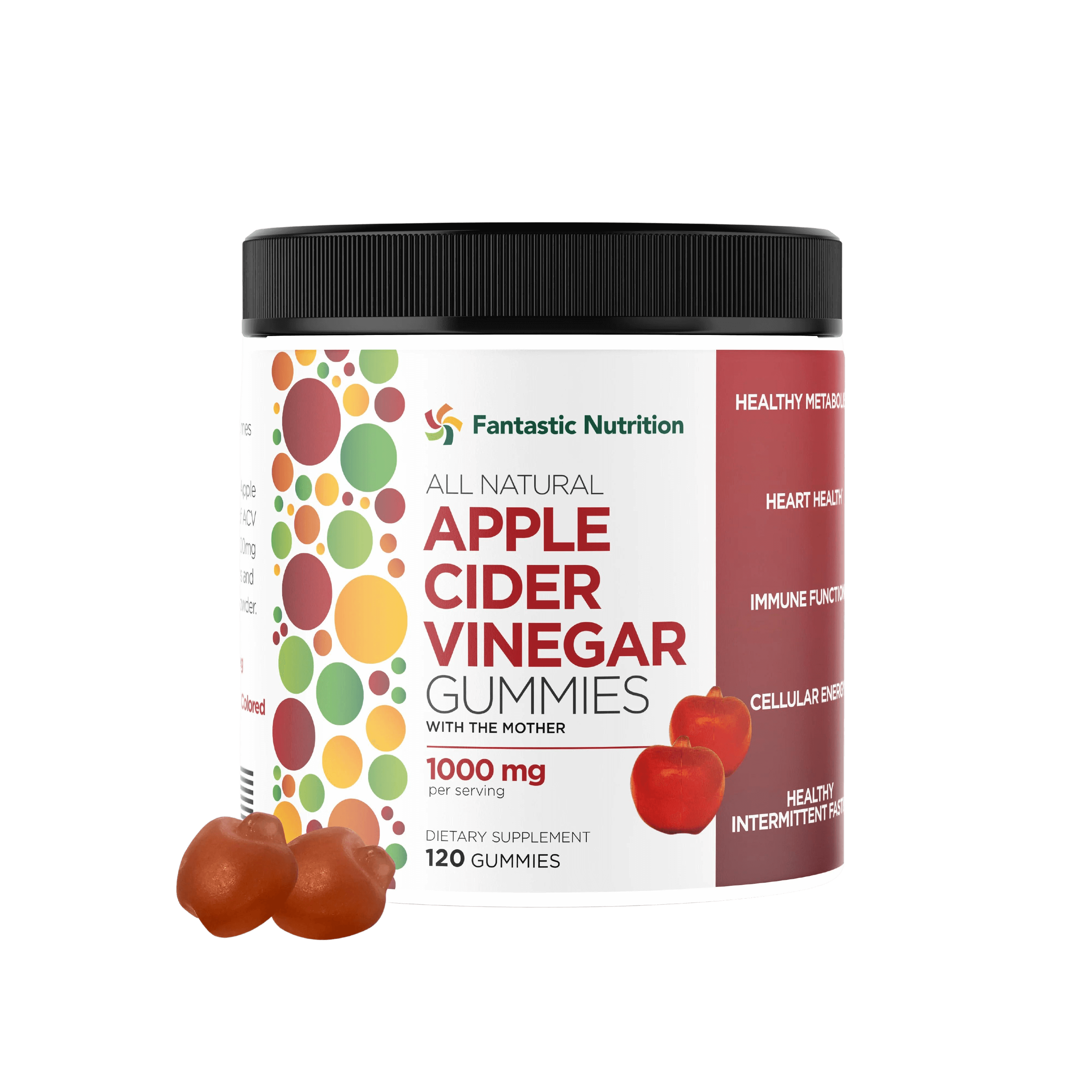 Vegan Apple Cider Vinegar Gummies - 120 Count perfect for weight management 