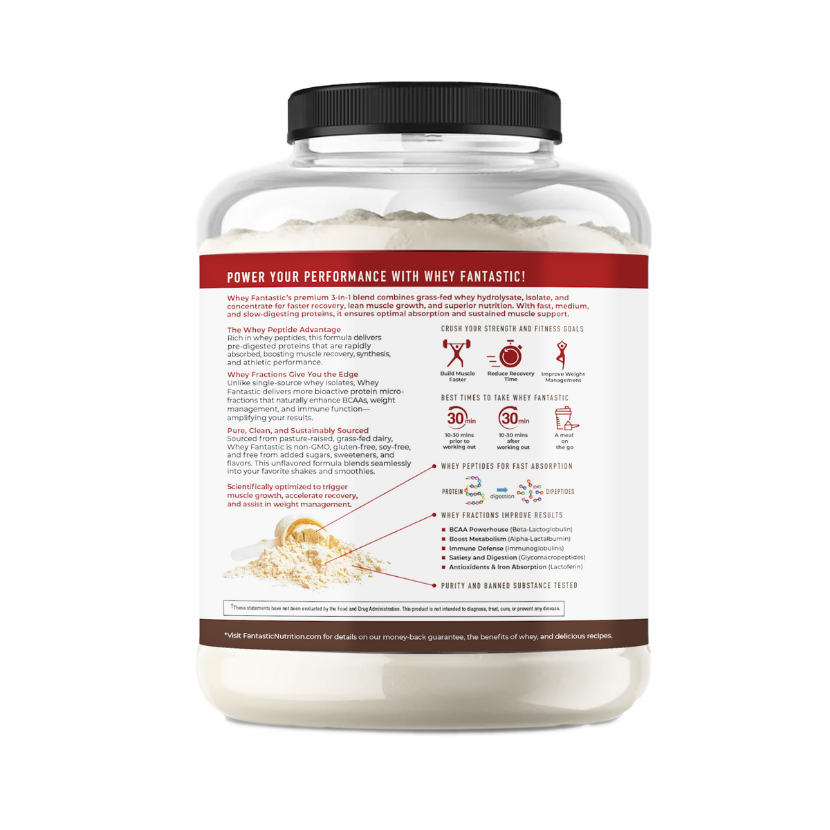 Whey Fantastic - Ultra Clean,   3-In-1 Grass-Fed Whey Protein Powder
