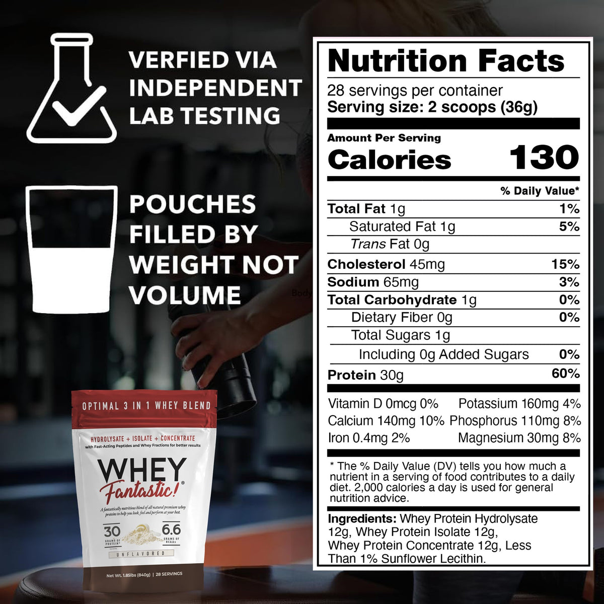 Whey Fantastic - Ultra Clean,   3-In-1 Grass-Fed Whey Protein Powder