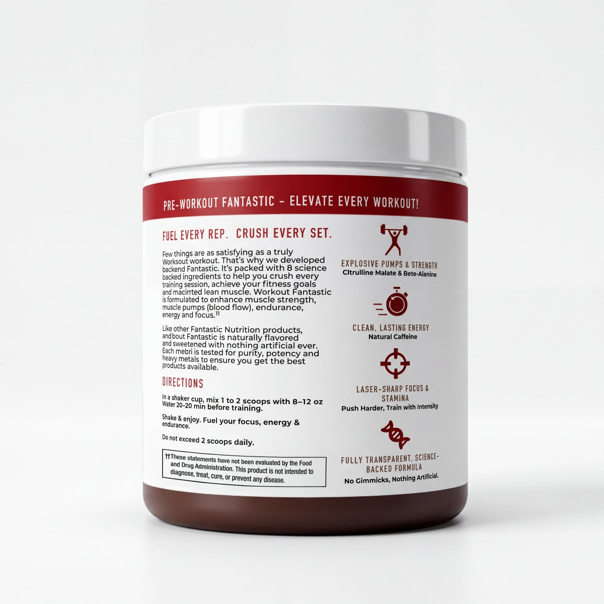 Workout Fantastic Pre-Workout Formula 30 Servings- 300g