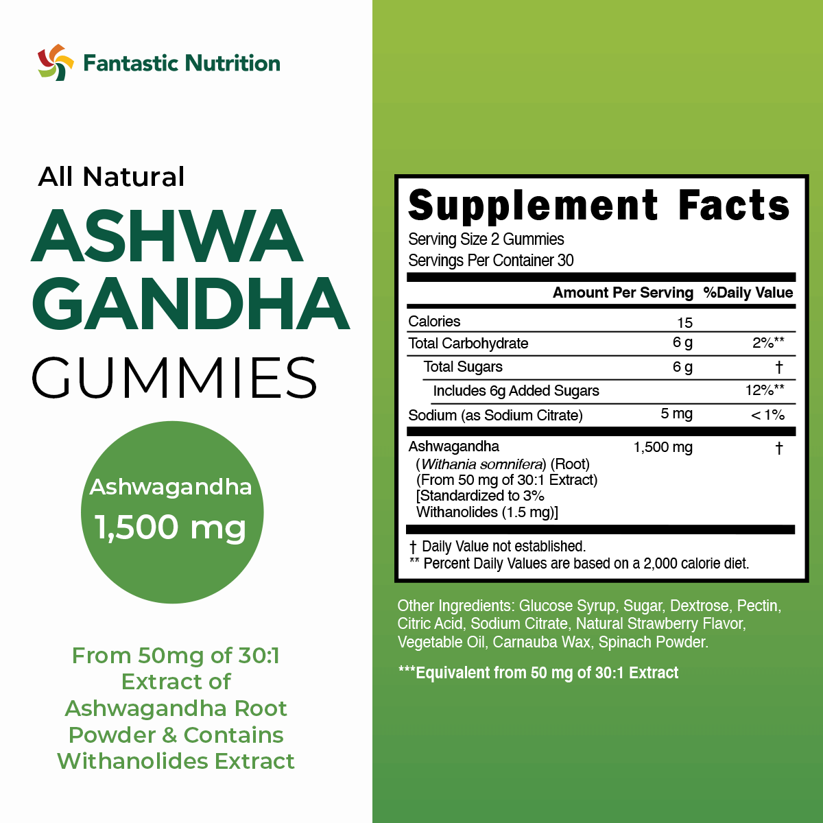 Ashwagandha Gummies - 1500mg Withanolides Eq. from the root